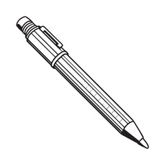 Silhouette vector style pen with white background