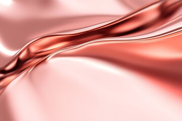 A close-up of rose gold metal texture, with a smooth surface and light reflections, in high resolution and detailed texture