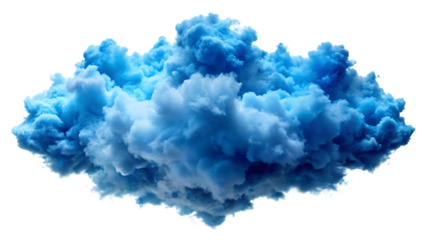 Blue clouds isolated on white background as transparent. PNG. AI GENERATED.