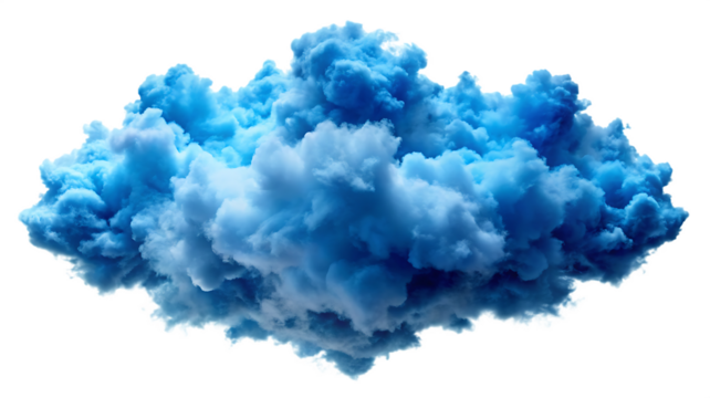 Blue clouds isolated on white background as transparent. PNG. AI GENERATED.
