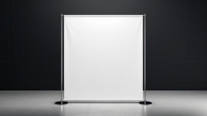 Modern 10 x 10 banner stand mockup for corporate use, featuring a creative, abstract design. Ideal for business events, this minimal pull-up banner is professional