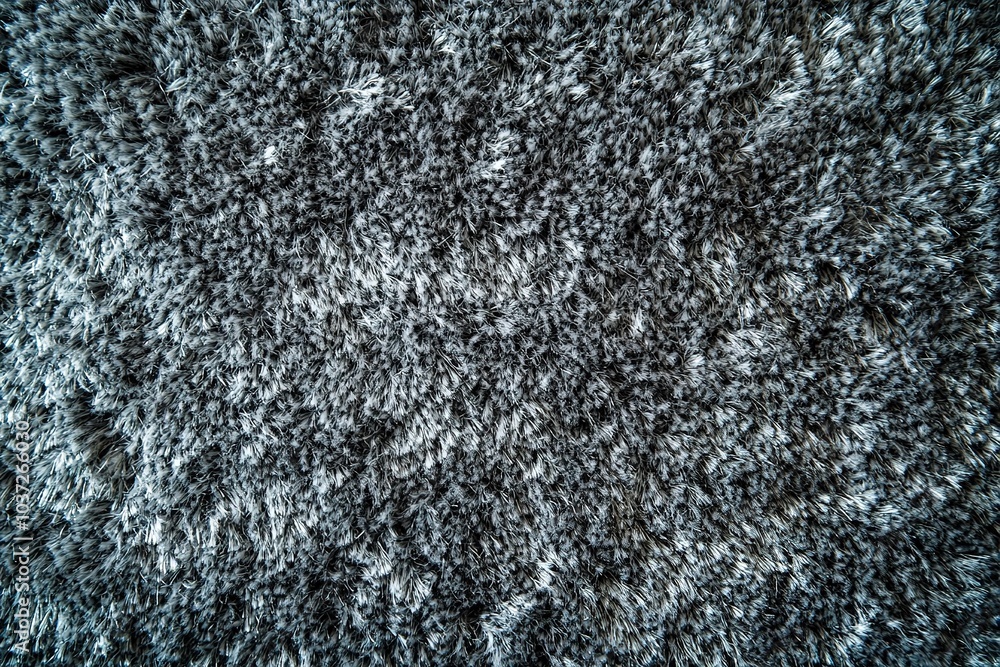 Poster high-resolution photography of a top-down view of a soft, grey carpet with a plush pile texture