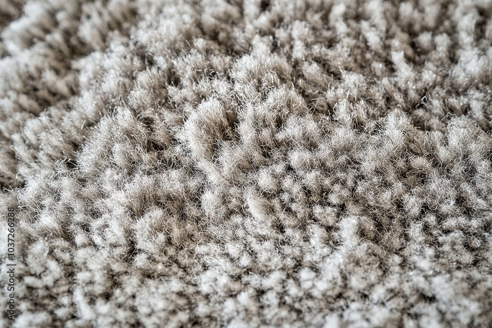 Poster high-resolution photography of a top-down view of a soft, grey carpet with a plush pile texture