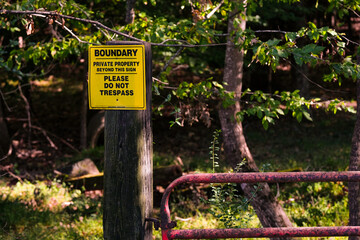 Private Property Sign and Gate
