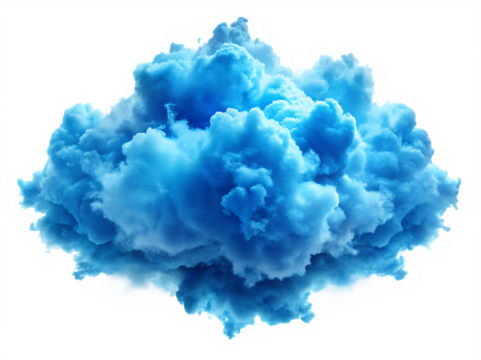 Blue clouds isolated on white background as transparent. PNG. AI GENERATED.