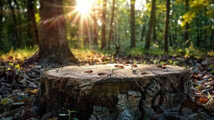 Sunbeams Through the Trees
