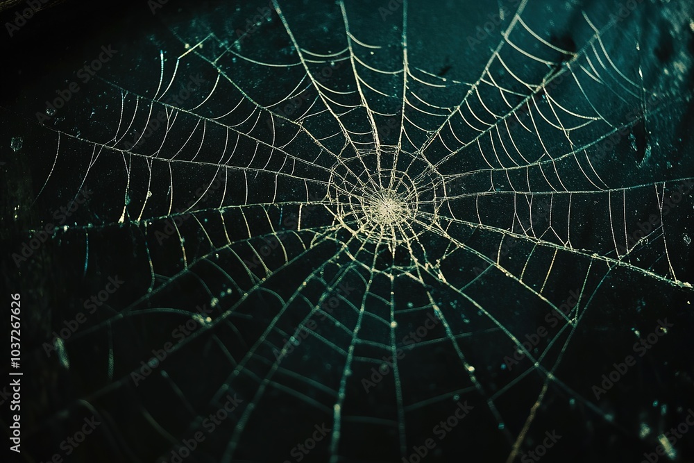 Aufkleber a close-up of the cracked screen, showing intricate patterns and textures that resemble spider webs 