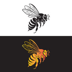 Honey bee line art vector . bee silhouette, bee logo, bee icon, bee vector, bee silhouette logo, bee carton vector