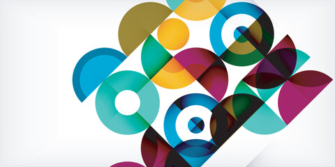 Colorful circle abstract background. Template for wallpaper, banner, presentation, background