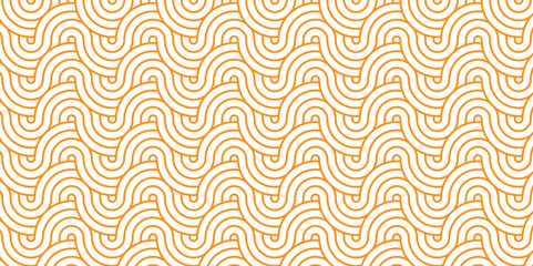 Abstract Overlapping Pattern. Seamless geometric ocean spiral pattern and abstract circle wave lines. orange seamless tile stripe geomatics create retro line backdrop pattern background.