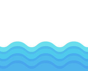 Gradient water wave. Natural, ocean, outdoor, summertime concepts. Flat vector design isolated illustration.