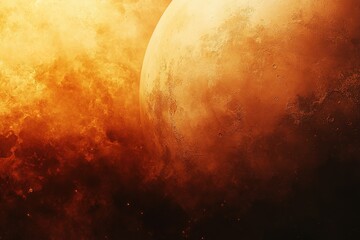 A dark brown, orange, and black gradient background with a hint of light in the top-left corner.