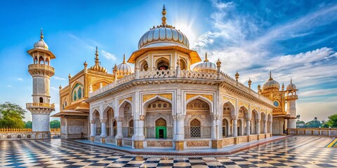 Intricate Carvings on the Tomb of Subhan in Fatehgarh Sahib, Punjab – Panoramic Photography Showcase