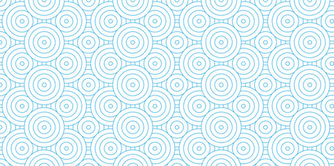 Overlapping Pattern Minimal diamond geometric waves spiral and abstract circle wave line. blue color seamless tile stripe geometric create retro square line backdrop pattern background. 