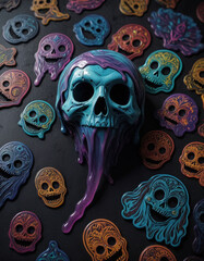 seamless background with skulls