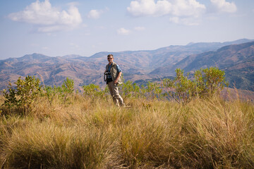 Fototapeta premium panorama view of the Highlands of Madagascar near Antsirabe