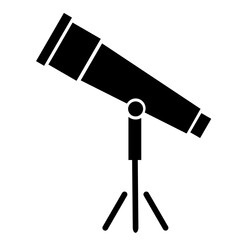 Black and white telescope pointing up