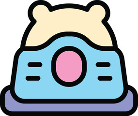 Cartoon icon illustration of a baby potty chair for toilet training toddlers