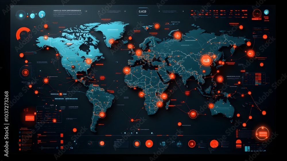 Poster innovative systems enhance global logistics capabilities showcasing a comprehensive world map with i