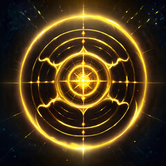 Golden Glowing Mystic Symbol Design