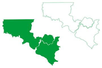 Ferreira Gomes municipality (Amapa state, Municipalities of Brazil, Federative Republic of Brazil) map vector illustration, scribble sketch Ferreira Gomes map