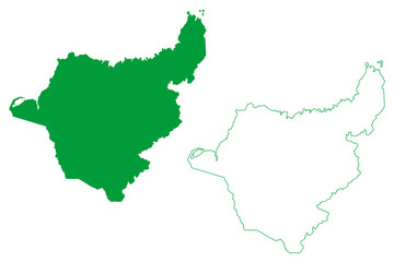 Sento Se municipality (Bahia state, Municipalities of Brazil, Federative Republic of Brazil) map vector illustration, scribble sketch Sento Sé map