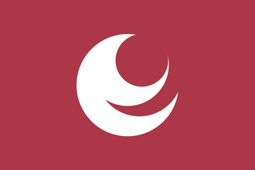 Flag of Hiroshima Prefecture (Japan) vector, white and burgundy