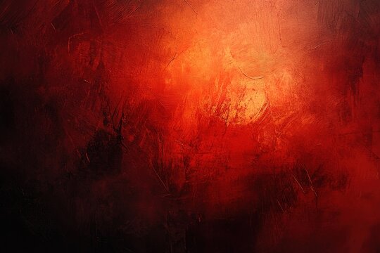 A background with a rich red gradient, showcasing the warm glow of an orange sun in sunset hues