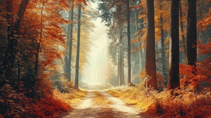 Fototapeta premium Autumn Forest Path