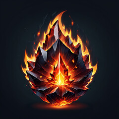 Fiery Crystal Shard, Burning Obsidian, Flaming Jewel
