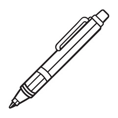 Silhouette vector style pen with white background