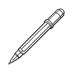 Silhouette vector style pen with white background