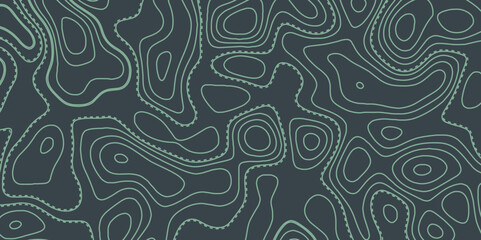 Retro topographic and geographic contour map vector. Geographic line map with elevation assignments. 