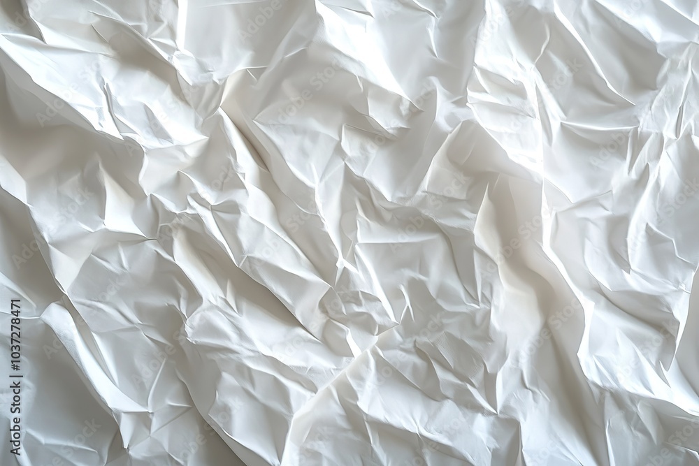 Aufkleber white paper texture background with crumpled surface, blank sheet for design and print