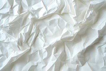 Obraz premium White paper texture background with crumpled surface, blank sheet for design and print