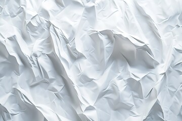Fototapeta premium White paper texture background with crumpled surface, blank sheet for design and print