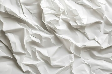 Fototapeta premium White paper texture background with crumpled surface, blank sheet for design and print