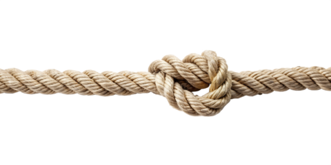 rope with knot isolated on white background as transparent. PNG. AI GENERATED.