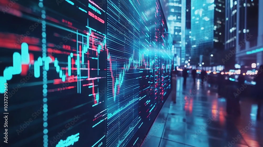 Poster abstract digital data visualization in urban environment