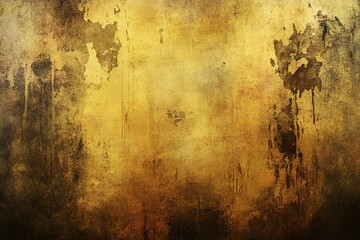 Obraz premium A large area of yellowish-brown grungy paper with a dark background, the texture is slightly worn and has some stains that give it an aged appearance