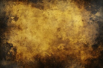 Obraz premium A large area of yellowish-brown grungy paper with a dark background, the texture is slightly worn and has some stains that give it an aged appearance