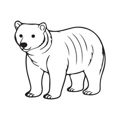 Silhouette vector style Polar Bear with white background