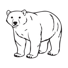 Silhouette vector style Polar Bear with white background