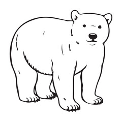 Silhouette vector style Polar Bear with white background