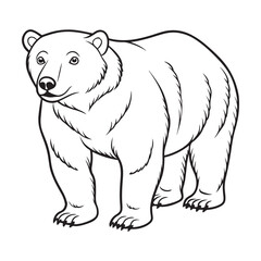 Silhouette vector style Polar Bear with white background