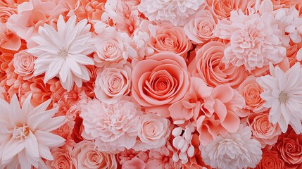 A beautiful arrangement of coral flowers with varying textures and shapes on a soft background.