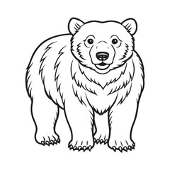 Silhouette vector style Polar Bear with white background