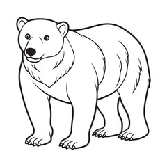 Fototapeta premium Silhouette vector style Polar Bear with white background