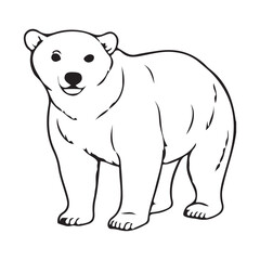 Silhouette vector style Polar Bear with white background