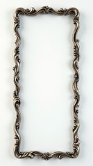 Fototapeta premium Elegant baroque style metal frame on white background